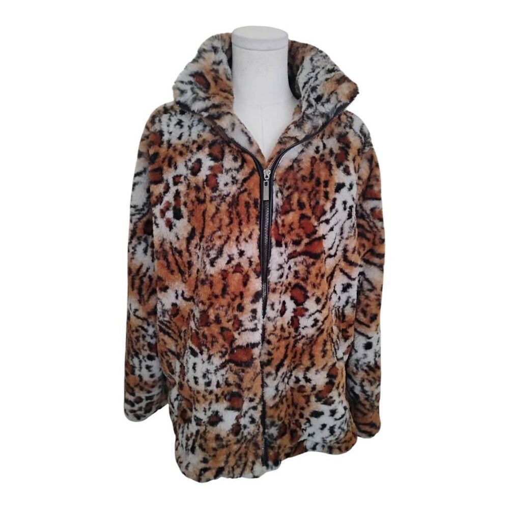 Jou Jou‎ Plus Size Faux Fur As animal Print Jacket Size 1X